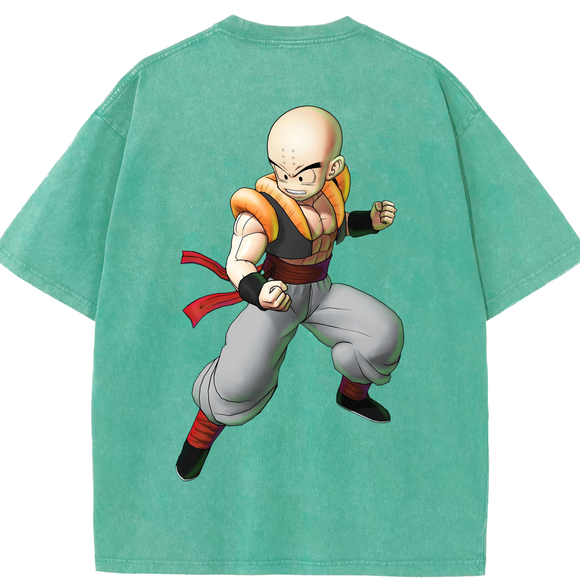 （画像用） ドラゴンボール クリリン DRAGON BALL krillin 綿100% ヴィンテージ風 半袖Tシャツ（背面プリント）